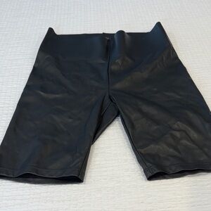 LOFT Black Faux Leather Shorts